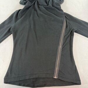 Converse One Star Womens Black Asymmetrical Zip Up Hoodie Moto Sweatshirt Size M